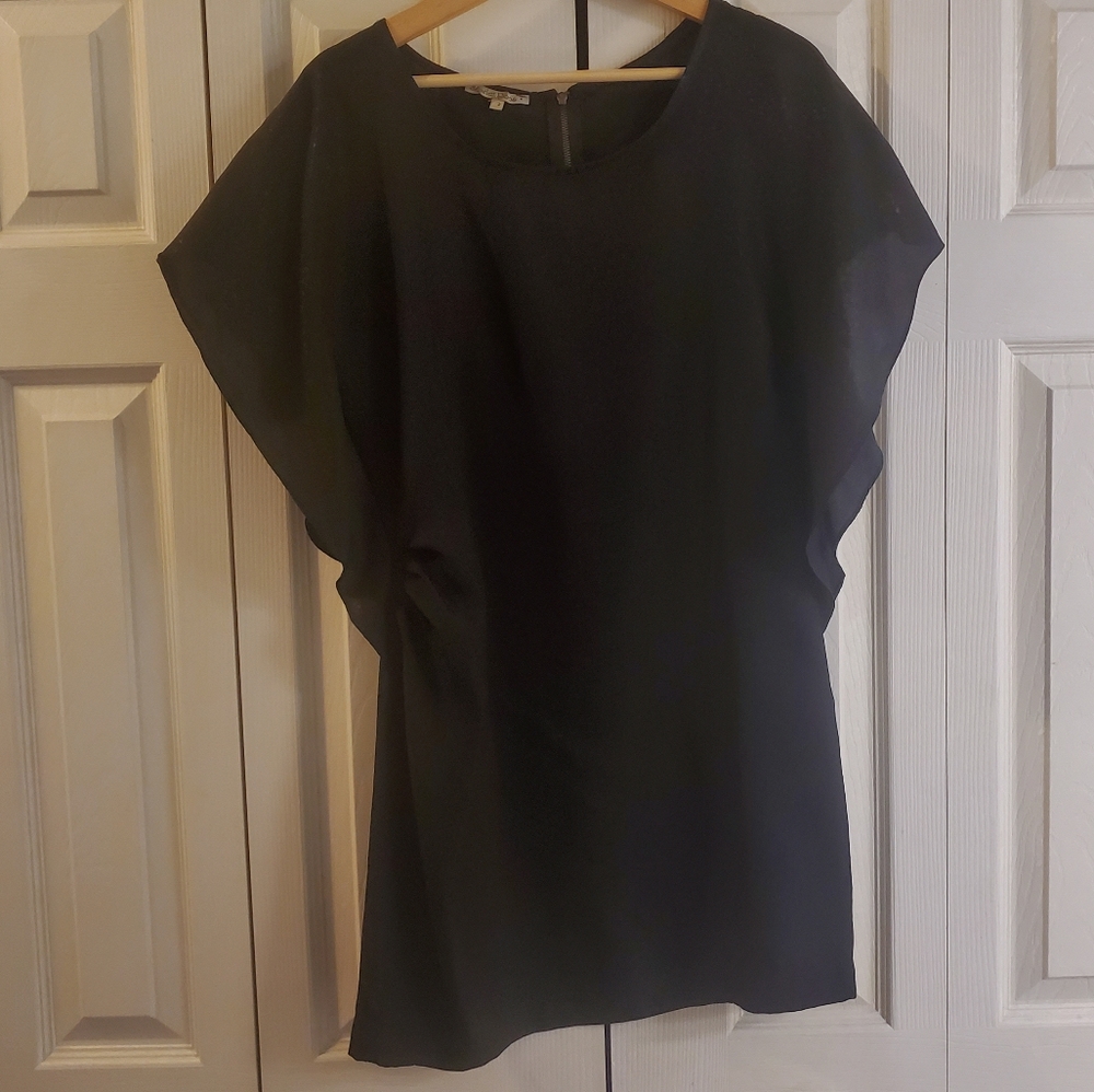 Ruffled Black Dress Shinny Stars size 2